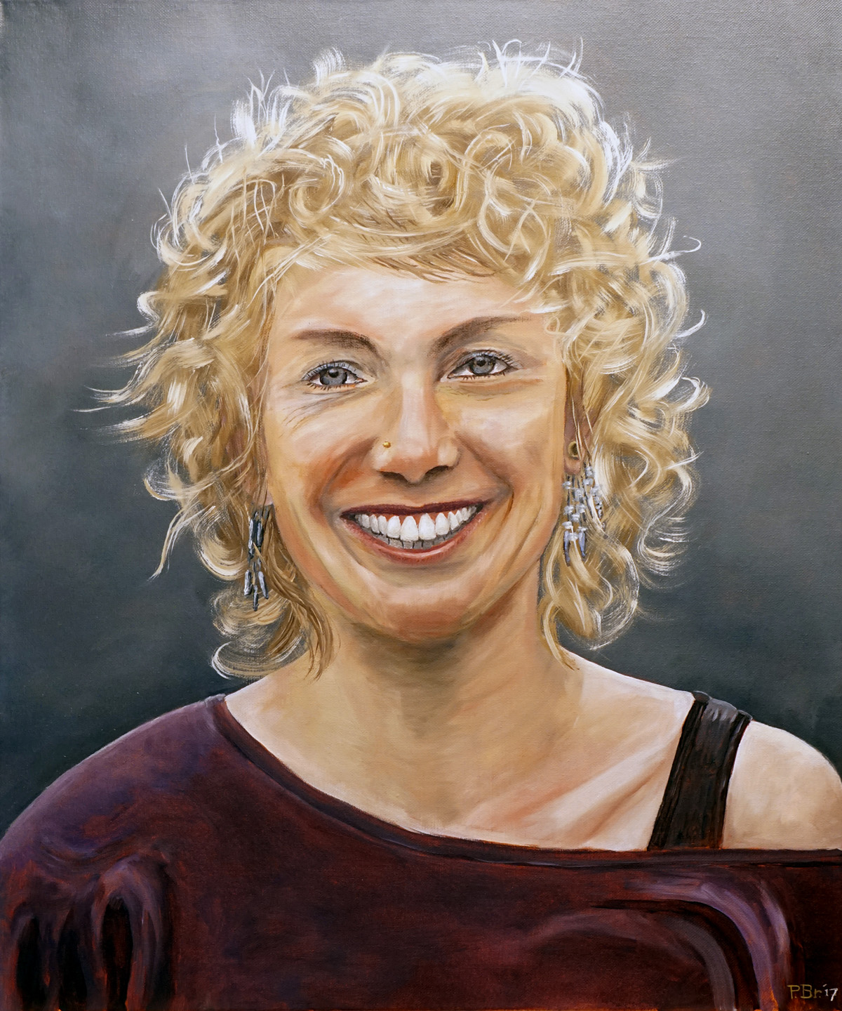 Portret - Jonge vrouw met blonde krullen