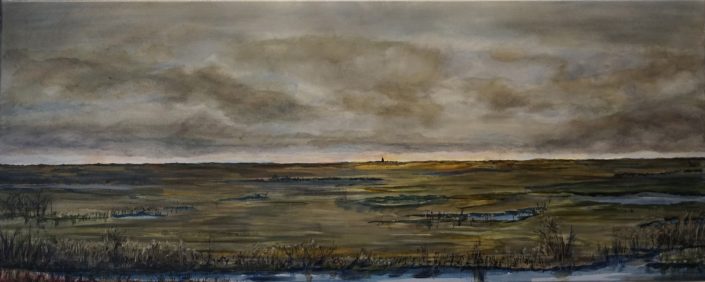 Skyline, A2, Abcoude - polder - Olieverf - Pieter Broertjes