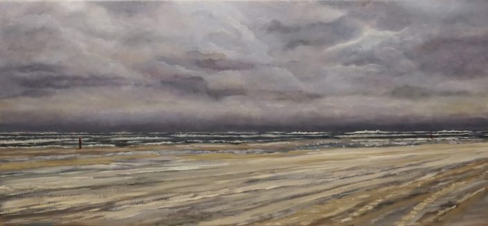 Terschelling Impressie Oktoberstorm - Olieverf - Pieter Broertjes