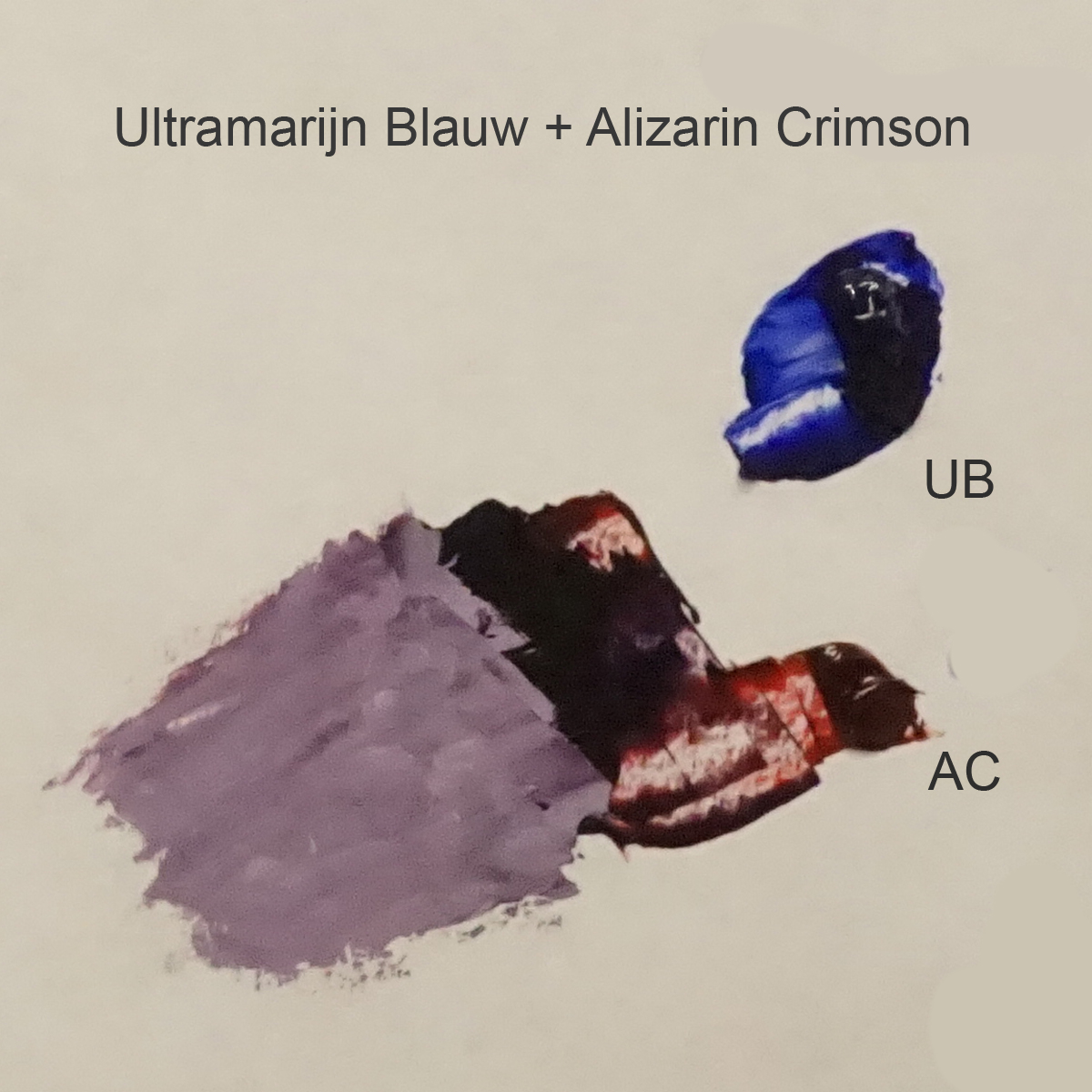 Palet - Ultramarijn Blauw en Alizarin Crimson Rood